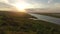 Beautiful aerial view at sunset in Danube Delta