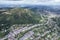 Beautiful aerial view of the town center, high street of Great Malvern, The famous village for outdoor and tourist, England