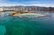 Beautiful Aerial View of Waikiki Beach Magic Island Oahu Hawaii