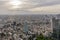 Beautiful aerial view of western Tokyo area at sunset, Japan