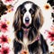 A beautiful Afghan Hound. Watercolor painting. Graceful Elegance. Generative AI