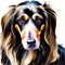 A beautiful Afghan Hound. Watercolor painting. Graceful Elegance. Generative AI