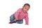 Beautiful African American baby crawling