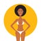 Beautiful African American Black Woman in swimsuit Summer Beach Vacation