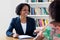 Beautiful african american businesswoman at job interview