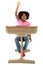 Beautiful African American Child Sitting In A Desk