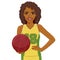 Beautiful african american female basketball player with ball