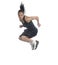 Beautiful african american woman leaping