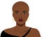 Beautiful african bald-headed woman illustration