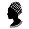 Beautiful African black woman showders silhouette