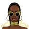 Beautiful African girl in glasses. Black woman. Vector illustration, fashion and style.