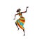 Beautiful African Woman Dancing Folk or Ritual Dance, Female Aboriginal Dancer in Bright Ornamented Ethnic Clothing