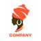 Beautiful African woman logo. Vector illustration.