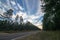 Beautiful afternoon sky along a lonely rural Louisiana road