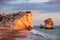 Beautiful afternoon view of the beach around Petra tou Romiou, also known as Aphrodite`s birthplace, in Paphos, Cyprus