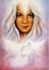 Beautiful airbrush painting of a young girls angelic face with