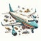 beautiful Airplane clipart illustration