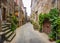 Beautiful alleyway in the historic town of Vitorchiano, Lazio, Italy