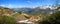 Beautiful allgau spring landscape, mountain panorama fellhorn with hiking path
