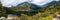 Beautiful alpine lake in morning. Overcast summer day in the Slovak High Tatra mountains - Popradske Pleso mountain lake and