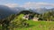 Beautiful alpine landscape with colorful wildflowers during summer in Slovenia