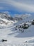 Beautiful Alps view from Kaunertal Glacier with blue skay and white snow