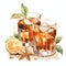 beautiful Amaretto Liqueur watercolor drink clipart illustration