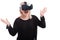 Beautiful amazed woman experiencing virtual reality