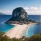 Beautiful amazing panorama. Travel landscape country Turkey in Alanya. Inspiring coast and Mediterranean Sea. Summer