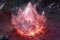 Beautiful Amazing Pure Pink Quartz Aqua Aura Crystal Cluster Gemstone Mineral extreme closeup. Generative AI