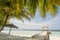 Beautiful amazing tropical summer beach landscape view with ocean,blue sky, cabana at the island at resort