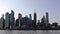 Beautiful America of aerial view on New York City Manhattan skyline panorama with skyscrapers over Hudson River