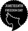 Beautiful American black woman silhouette. Girl character design. Afro woman face. Juneteenth concept.