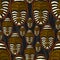 Beautiful ancient african indigenous zebra mask man representation seamless pattern