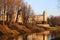 Beautiful ancient castle of Paul in Gatchina in the spring