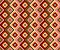 Beautiful ancient diamond seamless pattern based on incaic indigenous art with peruvian colors