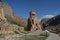 Beautiful ancient monastery Noravank in the mountains of Armenia among the steep red cliffs of the Arpa river gorge