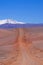 Beautiful Andes landscape and the road leading to Paso Pircas Negras mountain pass, Argentina to Chile, La Rioja, South