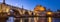 Beautiful Angels bridge and castle in evening illumination, Rome, Italy