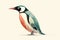 Beautiful Animal retro Style art Penguin