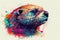 Beautiful animal style art Otter Portrait