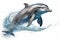 Beautiful animal style art pieces Majestic Lovely Dolphin Portrait