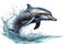 Beautiful animal style art pieces Majestic Lovely Dolphin Portrait