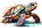 Beautiful animal style art pieces Turtle A whimsical