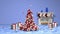 Beautiful animated christmas tree. 3D rendering, animation