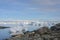 Beautiful antarctic landscape with iceberg