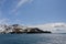 Beautiful antarctic landscape with iceberg and mountains