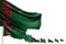 Beautiful anthem day flag 3d illustration - Turkmenistan isolated flags placed diagonal, picture with selective focus and place
