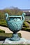 Beautiful Antique Bronze Vases in Gardens of Versailles palace, Paris