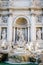 Beautiful antique stone statues of Trevi Fountain. Rome. Italy